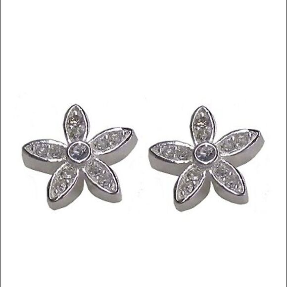 💛 Nine West Designer Flower CZ Earrings - Picture 1 of 9